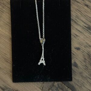 Sterling Silver Eiffel Tower Pendant Necklace 20”  chain, Paris